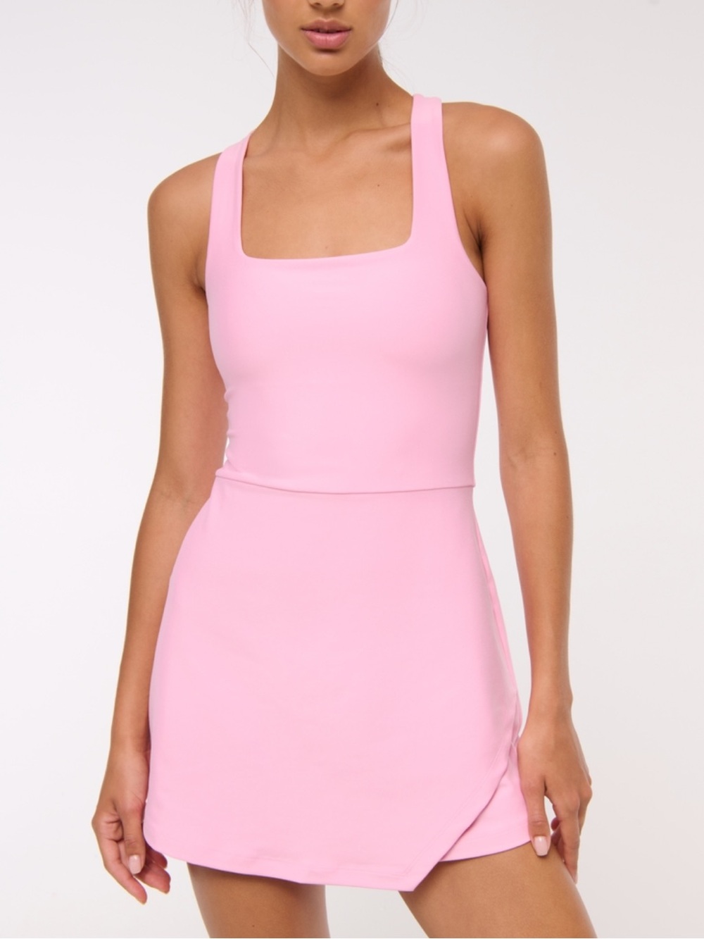 Abercrombie YPB sculptLUX Cross-Back Mini Dress Pink - Size XXS Petite